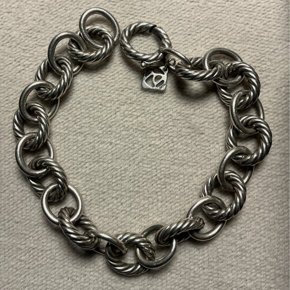 David Yurman Oval Link Chain Bracelet Sterling Silver, 10mm - Picture 1 of 4